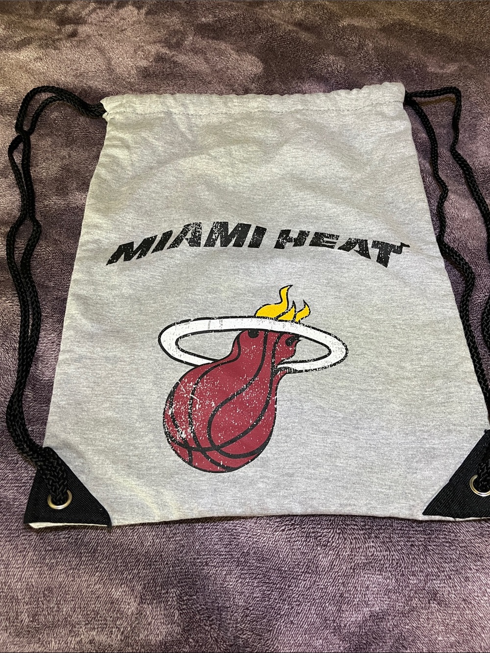 NBA Gray Drawstring Bag with Red/Blue Logo
